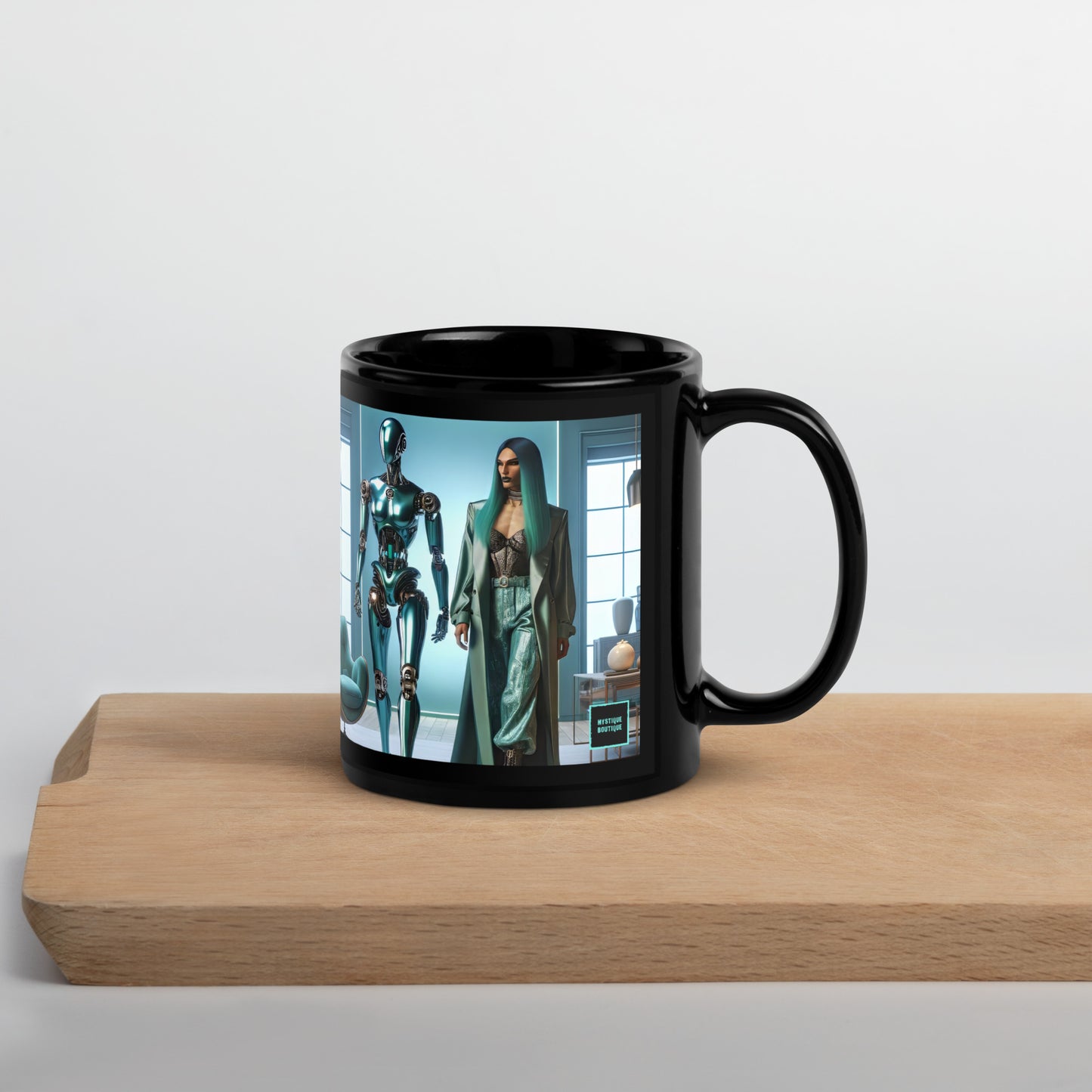 Black Glossy Mug_Robot Companion