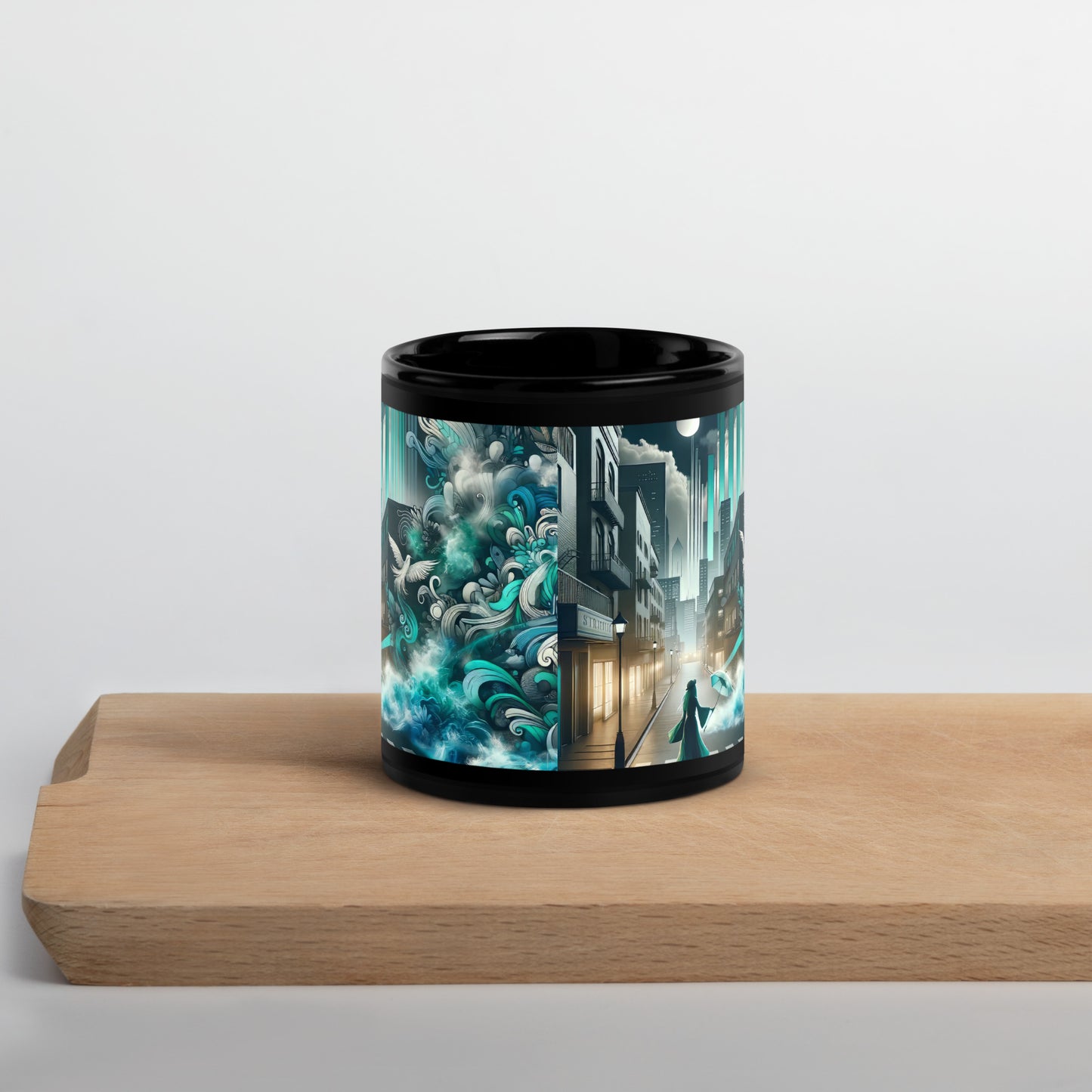 Black Glossy Mug_Enchanted Graffiti