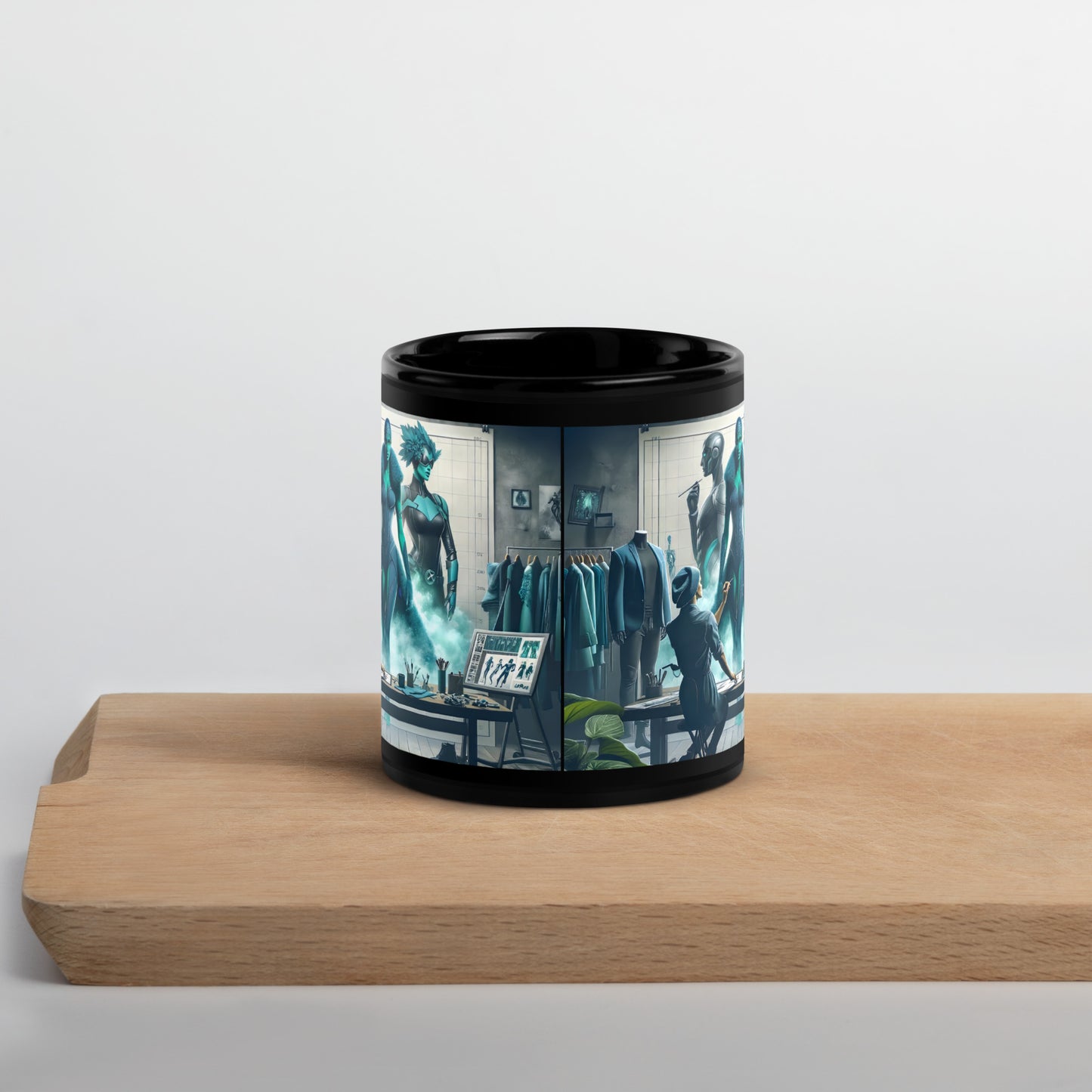 Black Glossy Mug_Superhero City