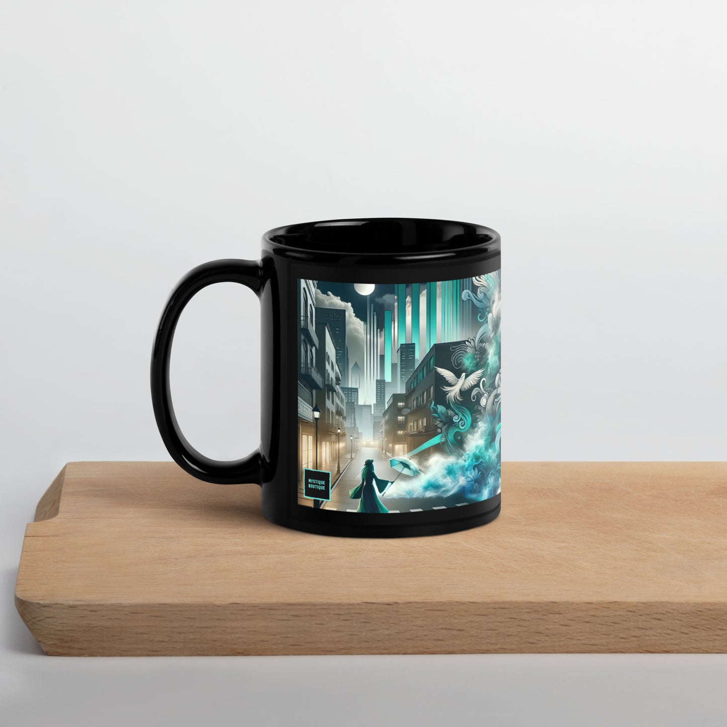 Black Glossy Mug_Enchanted Graffiti