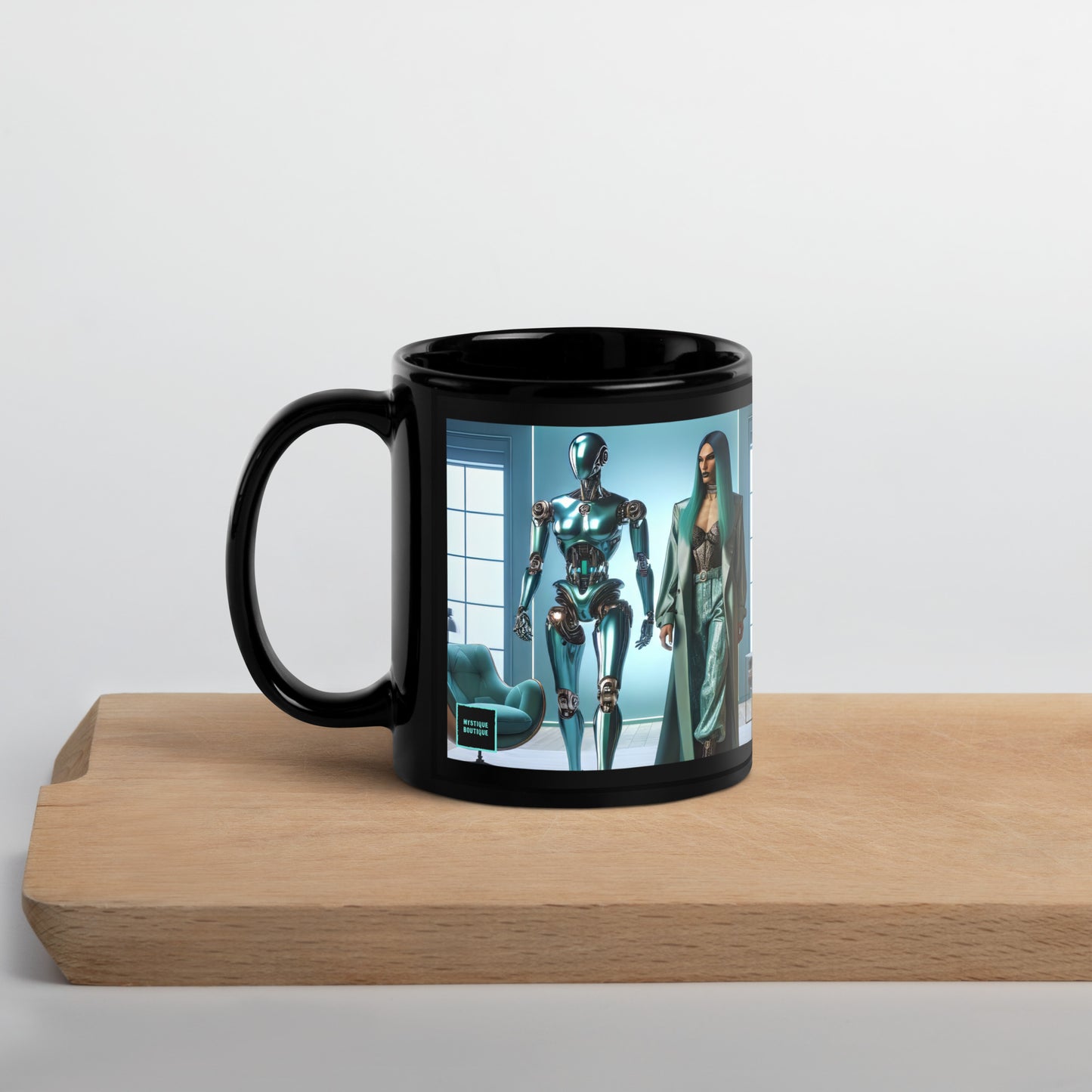 Black Glossy Mug_Robot Companion