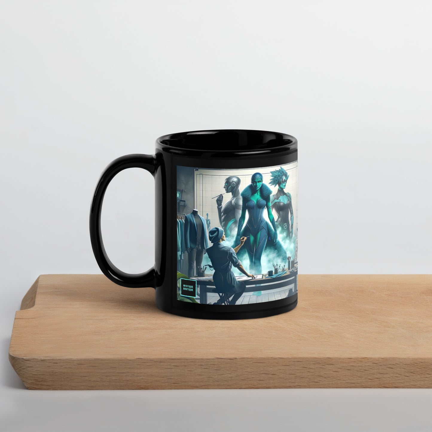 Black Glossy Mug_Superhero City