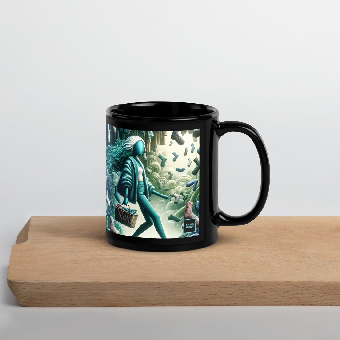 Black Glossy Mug_Land of Lost Socks