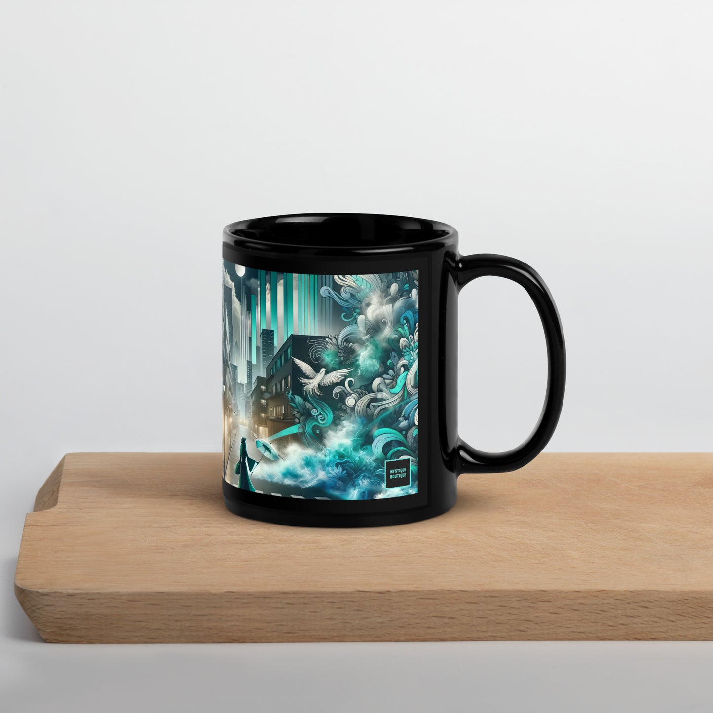 Black Glossy Mug_Enchanted Graffiti