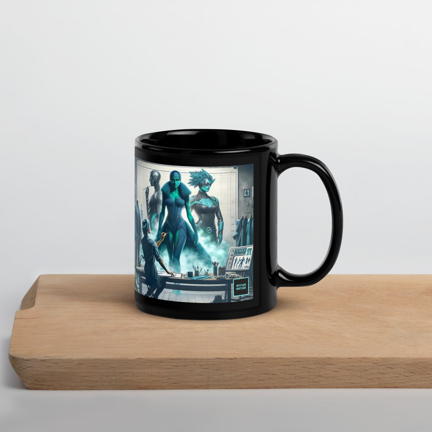 Black Glossy Mug_Superhero City