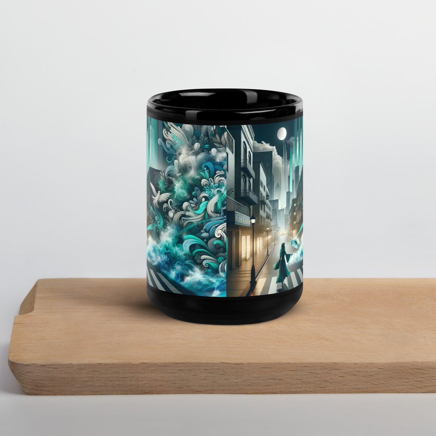 Black Glossy Mug_Enchanted Graffiti