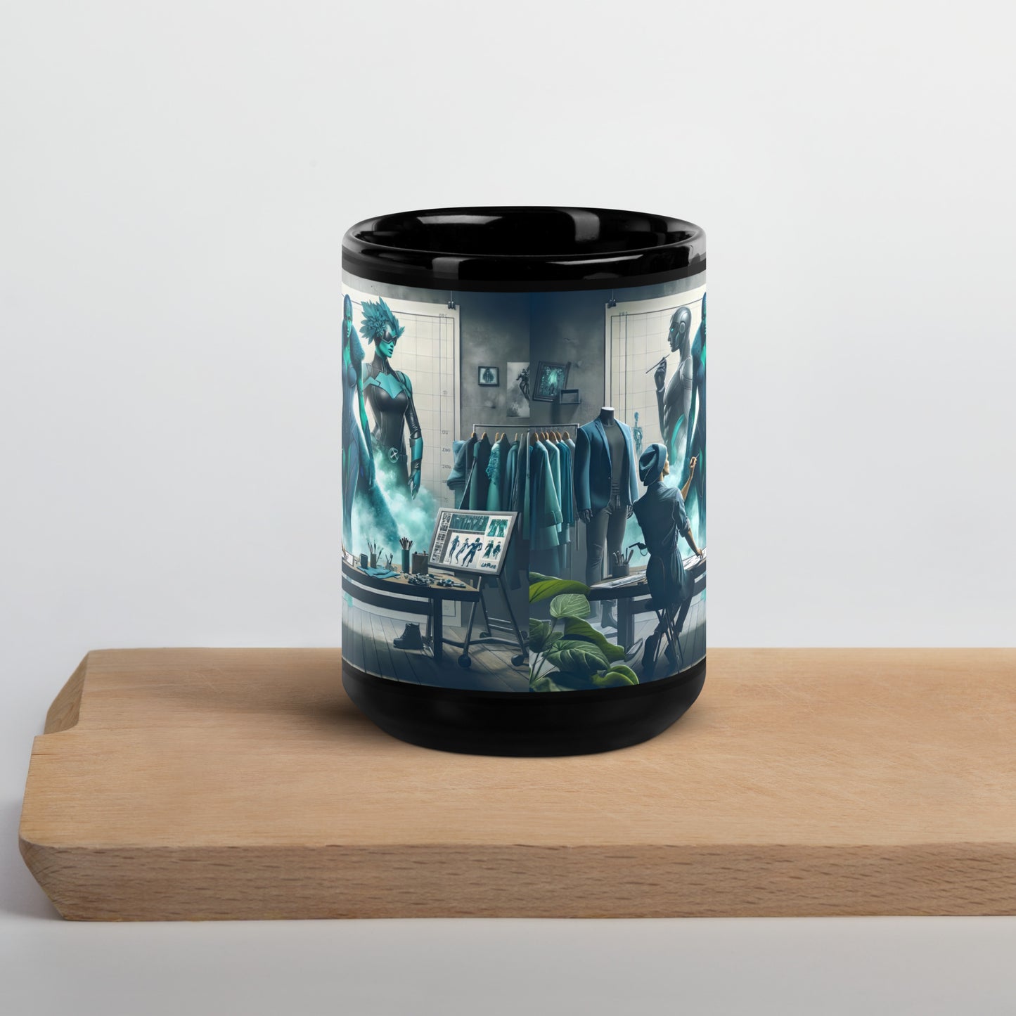 Black Glossy Mug_Superhero City