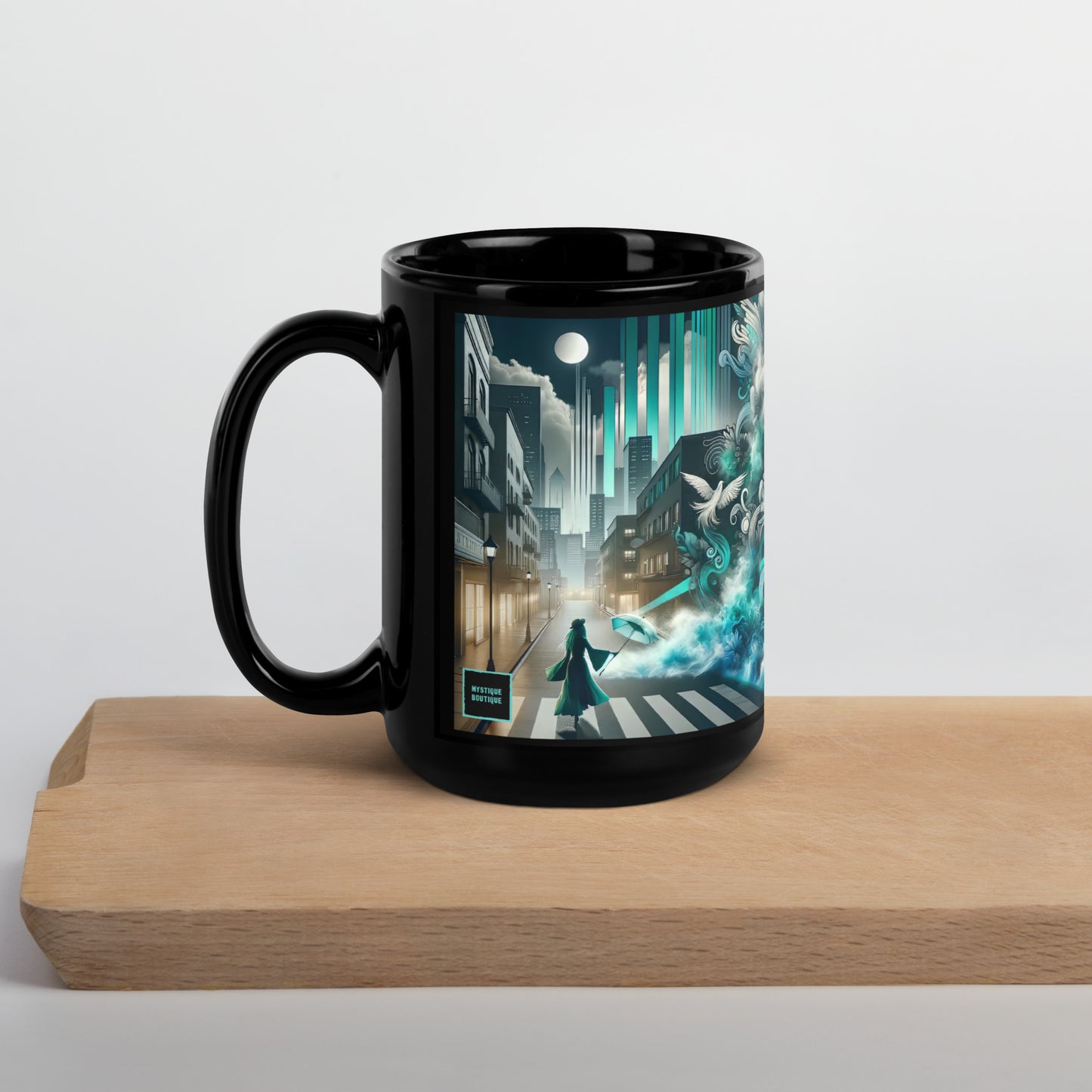 Black Glossy Mug_Enchanted Graffiti