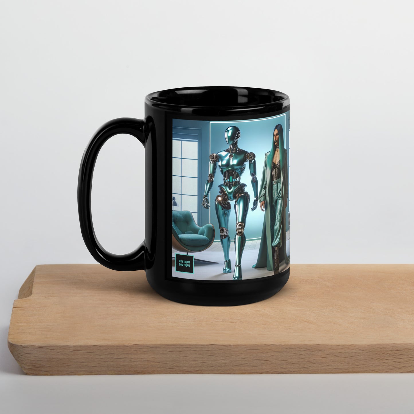 Black Glossy Mug_Robot Companion