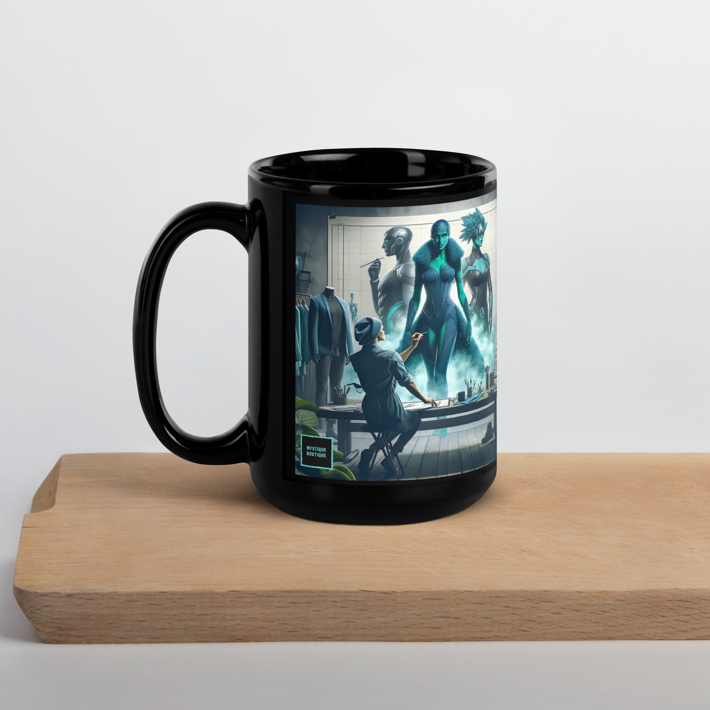 Black Glossy Mug_Superhero City