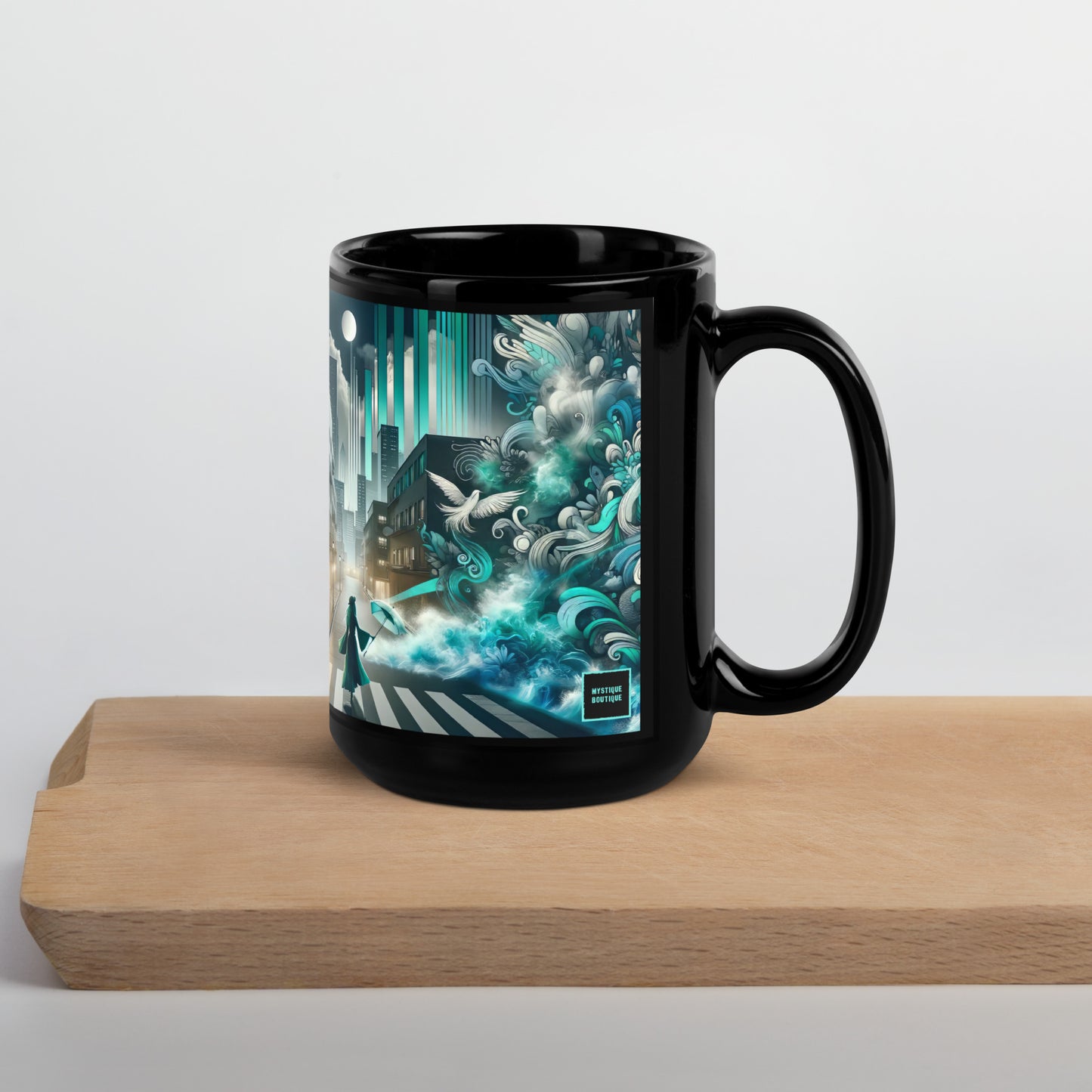 Black Glossy Mug_Enchanted Graffiti