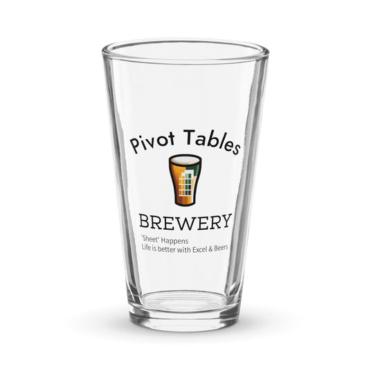 Pivot Tables Brewery_Shaker pint glass