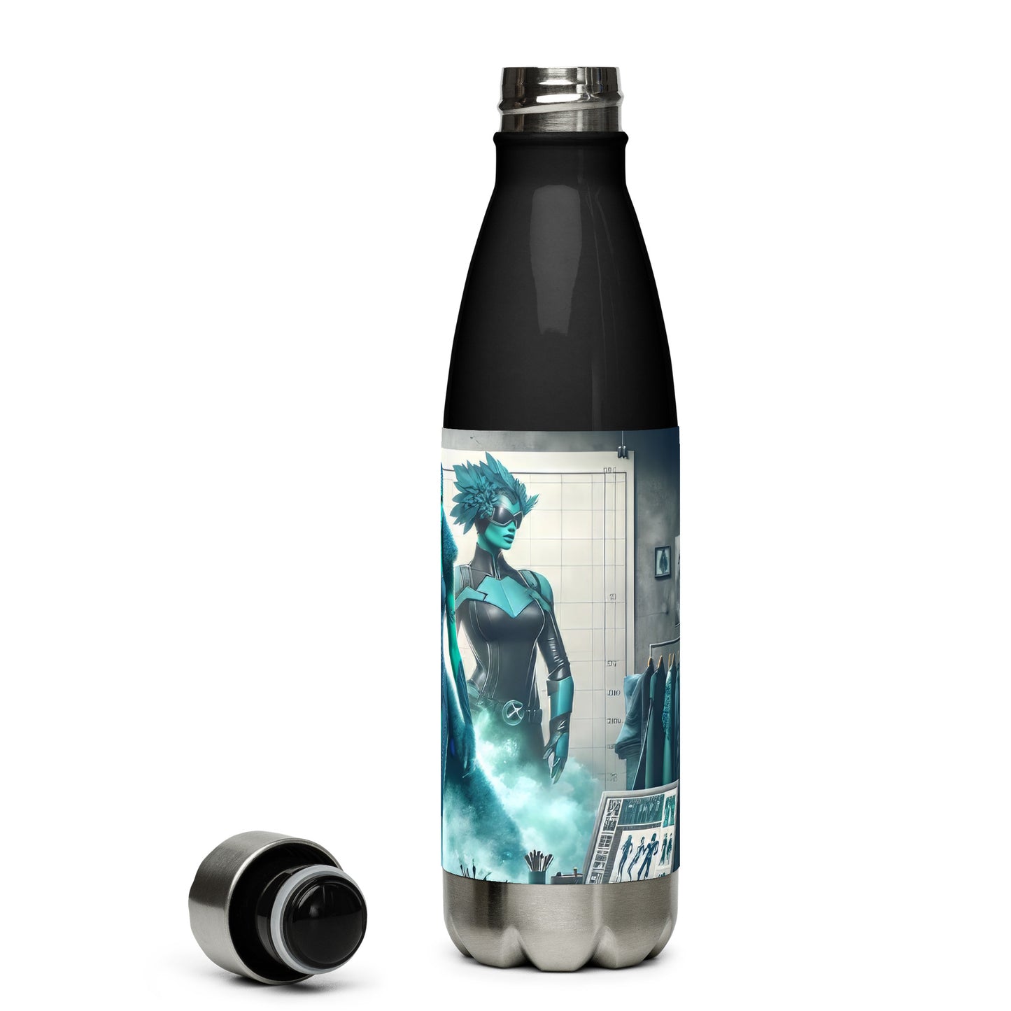 Stainless steel water bottle_Superhero City