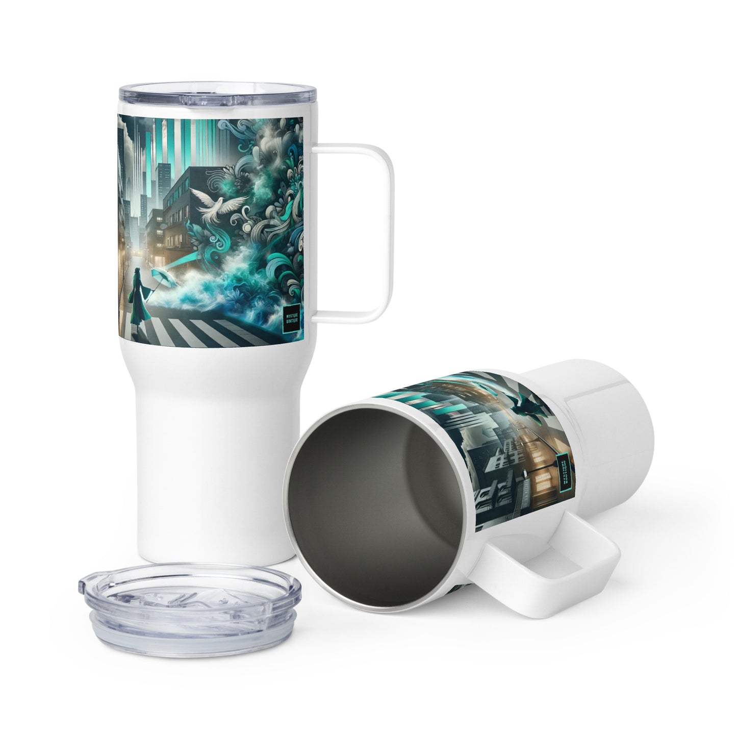 Travel mug with a handle_Enchanted Graffiti