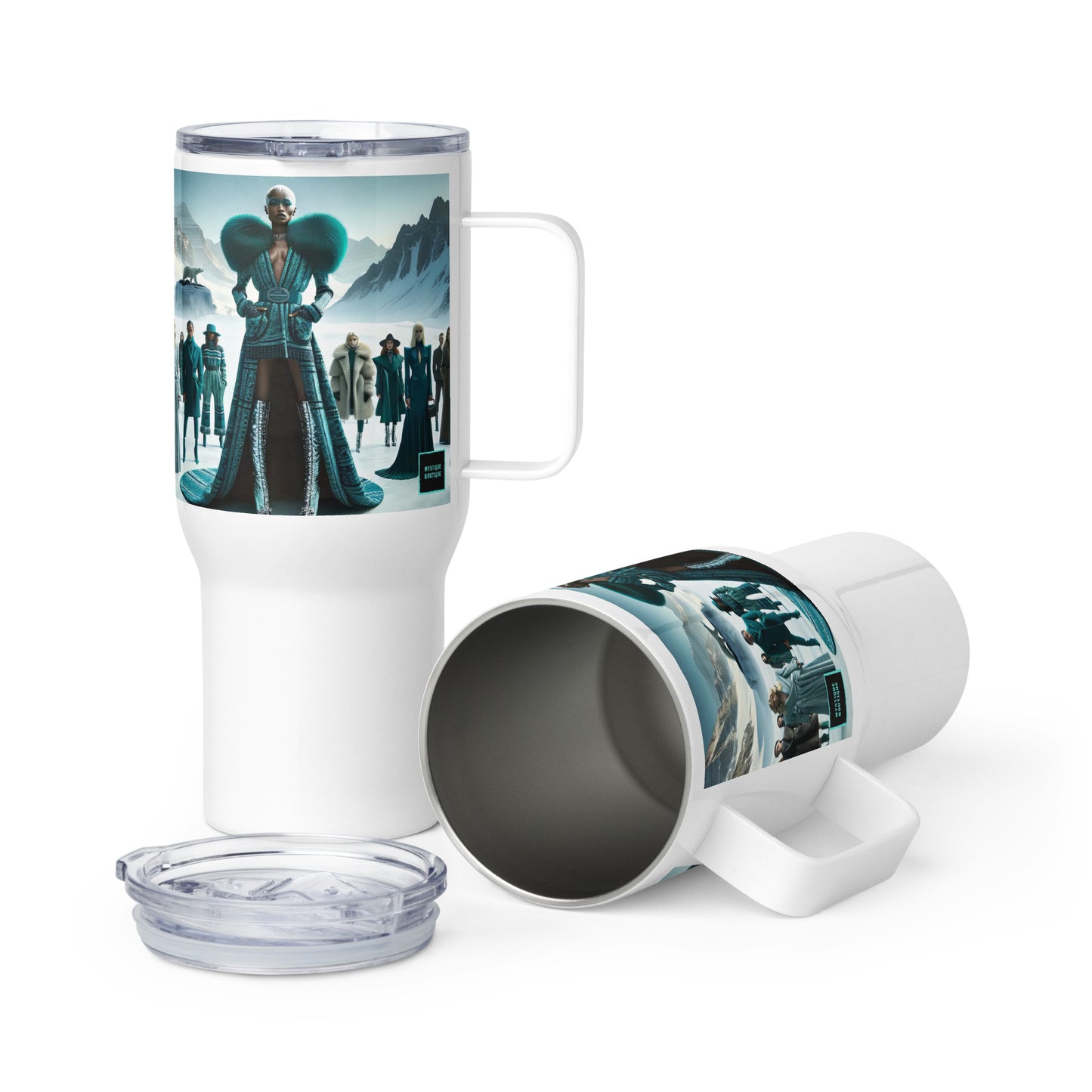 Travel mug with a handle_Mountaintop Retreat