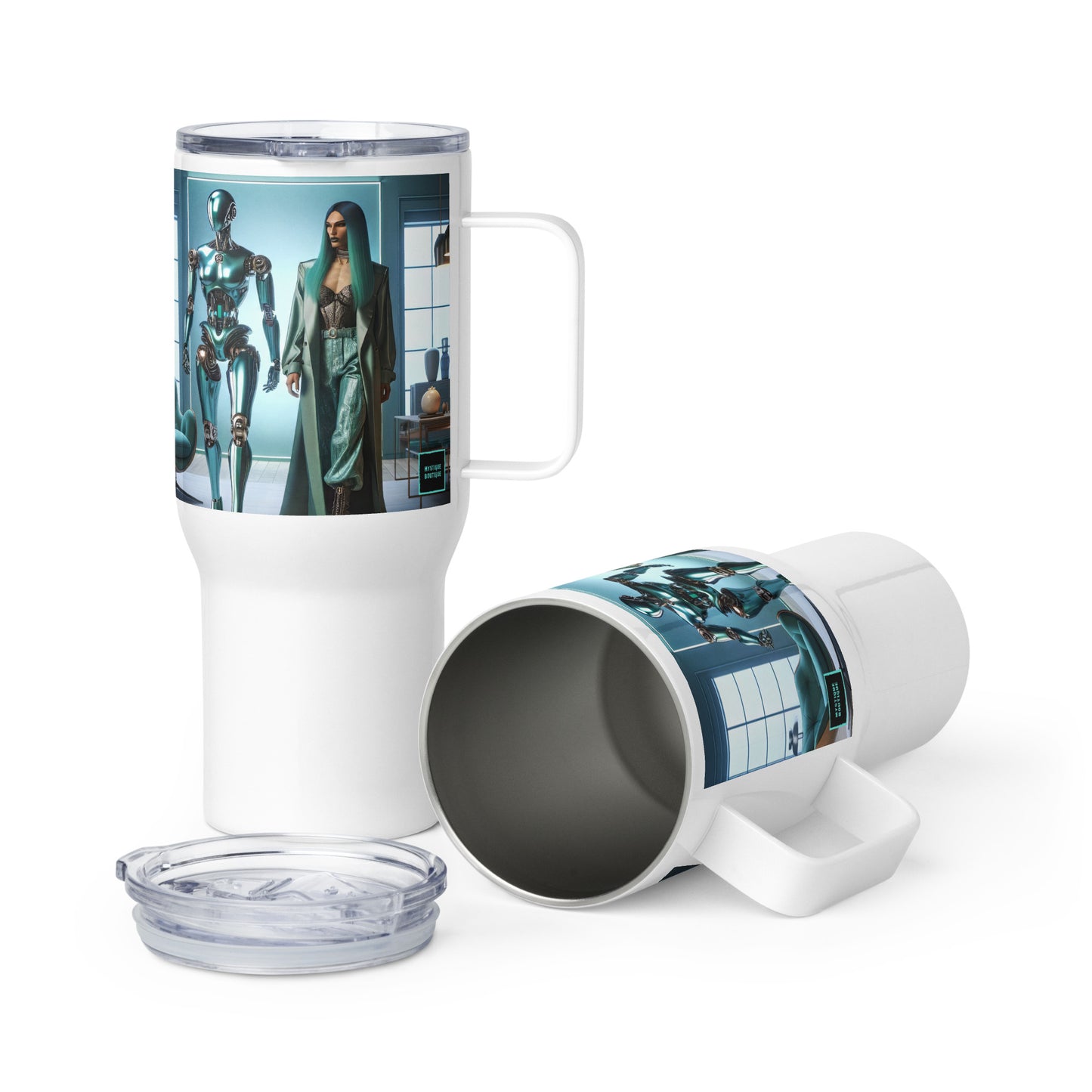 Travel mug with a handle_Robot Companion