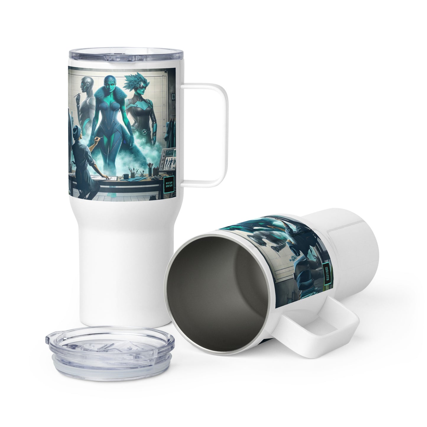 Travel mug with a handle_Superhero City