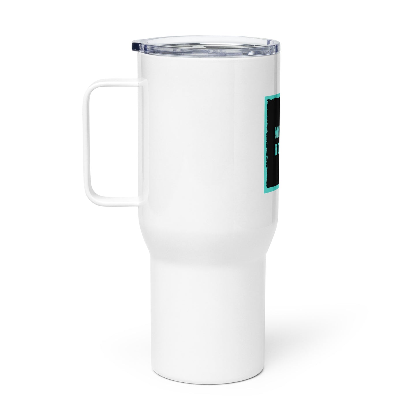 Travel mug with a handle