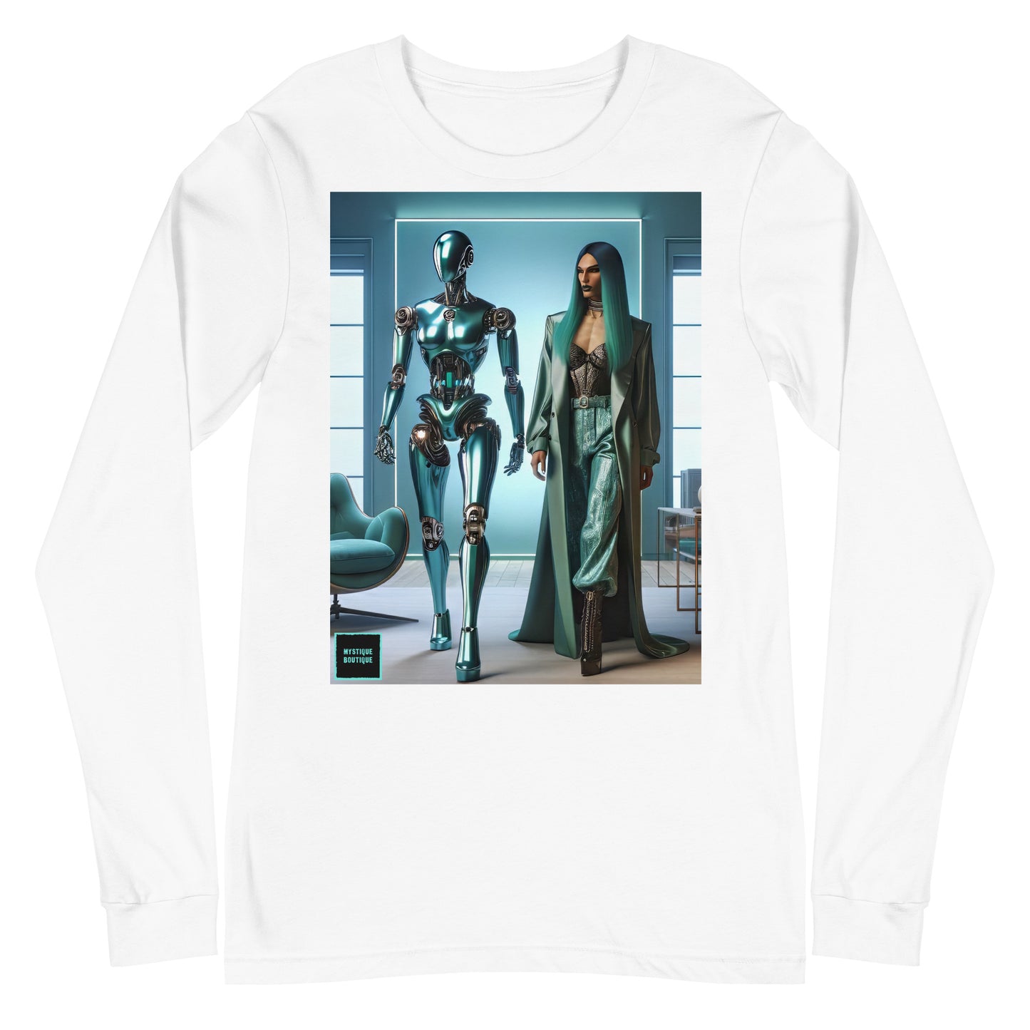 Unisex Long Sleeve Tee_Robot Companion